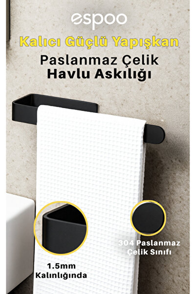 Espoo Design Paslanmaz Çelik Kağıt Rulo Havluluk Peçetelik, Yapışkanlı Tasarı...