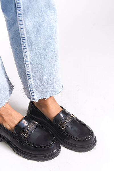 Riccon Women's Loafer 0012500 Black Patent Leather