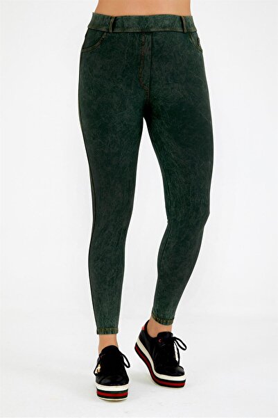 Siyezen Plus Size Wash Detailed Leggings Pants