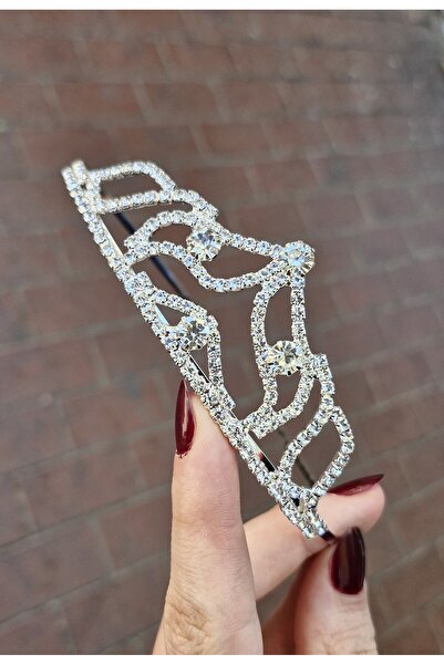 MAGRİB White Crystal Stone Girl Crown, Girl Party Crown, Girl Birthday Crown