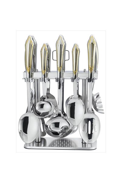 ORIAN مجموعة ملاعق مطبخ من الفولاذ مكونة من 13 قطعة بتصميم متين وأنيق