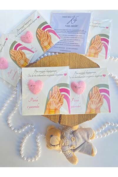 gizemli tohumlar 50 Adet Pembe Tohumlu Kart Doğum Günü ,baby Shower,hediyelik