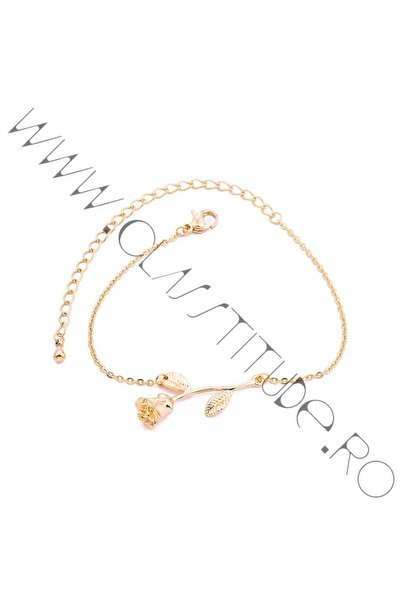 KESNUP Brățară cu pandantive de trandafir placată cu trandafir de 24K