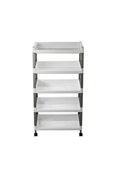ORIAN 5-Tier White Plastic Vegetable Rack