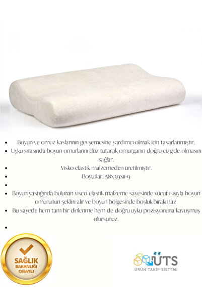Biofix Ortopedik VİSCO BOYUN YASTIĞI 12/10 CONTOUAR 58x39x11-9 cm