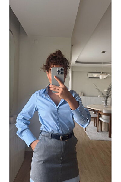 Fistan Byn Melisa Mavi Strecth Gömlek