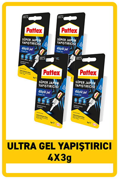 Pattex Ultra Gel Süper Japon Yapıştırıcısı 3g, 4'lü Paket