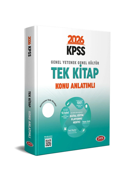 Data Yayınları 2026 KPSS Genel Yetenek - Genel Kültür Tek Kitap Konu Anlatımlı + Dijital Eğitim Platformu Hediye