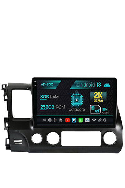 AutoDrop Navigatie Honda Civic (2005-2012), Android 13, X-Octa/8GB RAM + 256G...