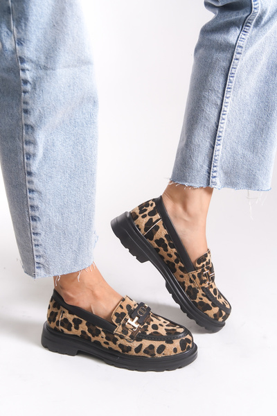 Riccon Kadın Loafer 0012500 Leopar
