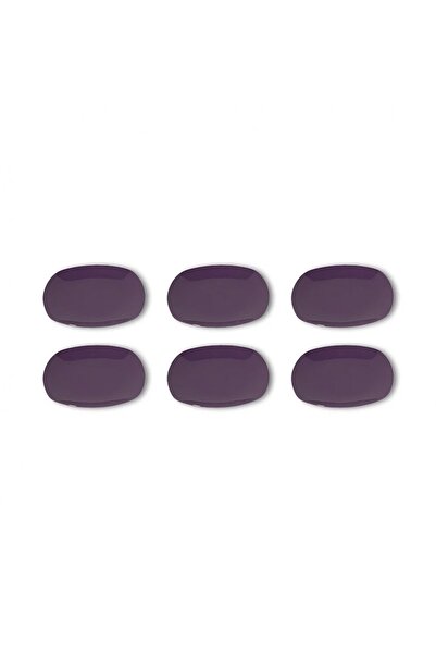 ORIAN 6-piece square porcelain dinner plate set, purple, size 26 cm