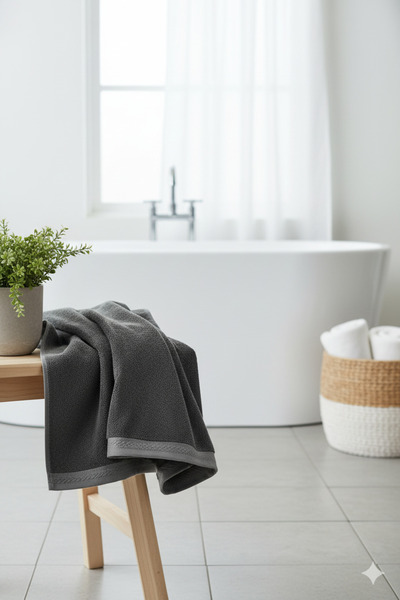 JOJOMIA Calida Bath Towel Anthracite 80X150