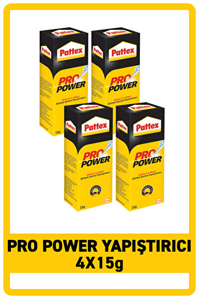Pattex Pro Power Japon Yapıştırıcısı 15g, 4'lü Paket