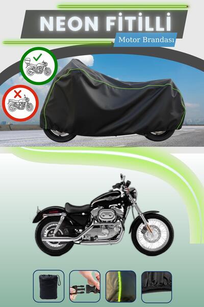 Cemku Shade حقيبة خلفية سوداء متوافقة مع نيون فايتي هارلي ديفيدسون سبورتستر XL883 متوافقة مع قماش المحرك
