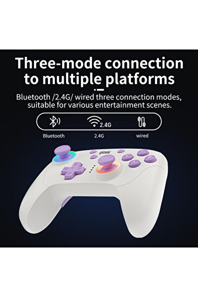 Gizala Kablosuz Oyun Kontrolcüsü Gamepad Hall Effect Trigger Joystick Switch 2/Switch/ PC/Steam/Android/IOS