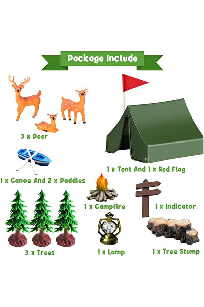 Baloane Vesele Camping Themed Cake Decoration with Animals and Adventure Elements TOP46