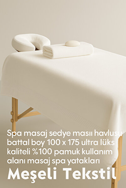 MEŞELİ TEKSTİL 2-Piece Massage Spa Clinic Polikinlik Stretcher Towel Extra Large Size 100X175 |   100% Cotton Ultra Luxurious Thick