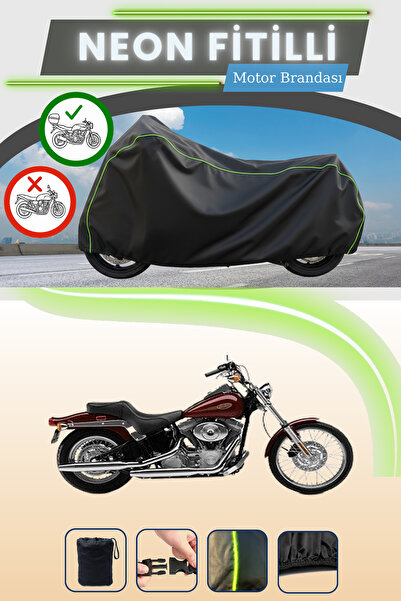 Cemku Shade حقيبة خلفية سوداء متوافقة مع حقيبة المحرك المتوافقة مع نيون فيتيل هارلي ديفيدسون سوفتيل ستاندرد FXSTI