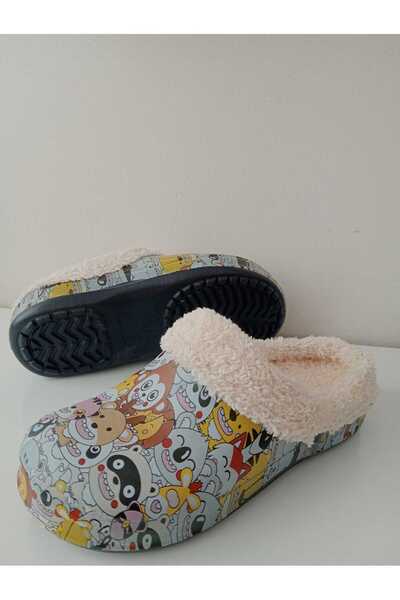 AkınalBella çocuk içi kürklü ev okul terlik