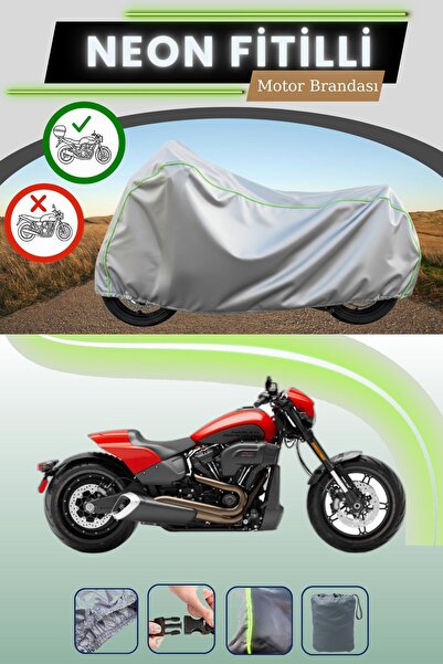 Cemku Shade حقيبة خلفية رمادية متوافقة مع نيون فايتي هارلي ديفيدسون سوفتيل FXDR 114 متوافقة مع قماش الدراجات النارية