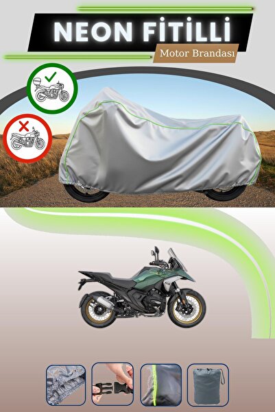 Cemku Shade حقيبة خلفية رمادية متوافقة مع قماش نيون فليتلي BMW R 1300 GS المت...