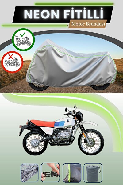 Cemku Shade حقيبة خلفية رمادية متوافقة مع قماش نيون فليتلي BMW R 80 GS المتوا...