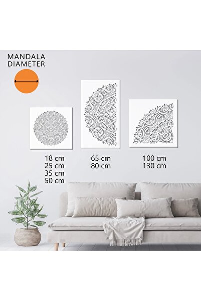 Maxrom Sablon Perete 35cm SURADA MANDALA 0.7mm model MXSP7606 marime 35cm X 35cm, 50cm X 50cm