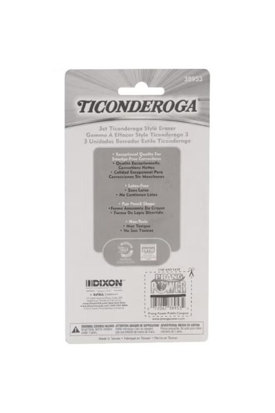 Ticondergoa Rubber Eraser Pencil Shaped Yellow/Red
