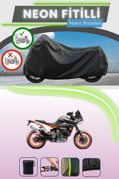 Cemku Shade حقيبة خلفية سوداء متوافقة مع حقيبة المحرك المتوافقة مع KTM 890 SM...