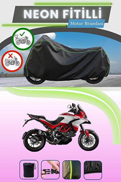 Cemku Shade حقيبة خلفية سوداء متوافقة مع نيون فايتيبل دوكاتي مولتيسترادا 1200 بايكس بييك متوافقة مع قماش المحرك