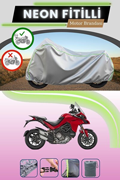 Cemku Shade حقيبة خلفية رمادية نيون قماش مجدّل متوافقة مع دراجة دوكاتي مولتيس...