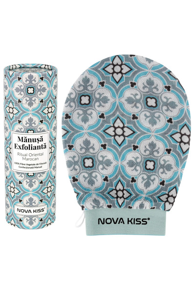 NOVA KISS Mănușă exfoliantă pentru ritual oriental marocan, lucrată manual, NOVA KISS®