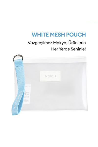 Missha Küçük Boy Beyaz Transparan Makyaj Çantası A'PIEU White Mesh Pouch