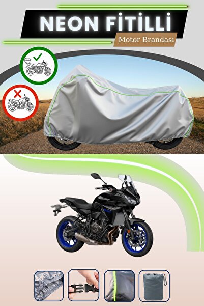 Cemku Shade حقيبة خلفية رمادية متوافقة مع قماش نيون فايبر ياماها تريسر 700 ال...