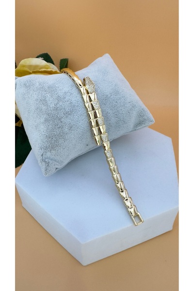 SK aksesuar سوار VIP من ماركة الزركون تشيستن بتصميم ثعبان مرصع بالأحجار الكريمة