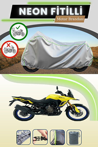 Cemku Shade حقيبة خلفية رمادية متوافقة مع قماش نيون فليت سوزوكي V-Strom 800 D...