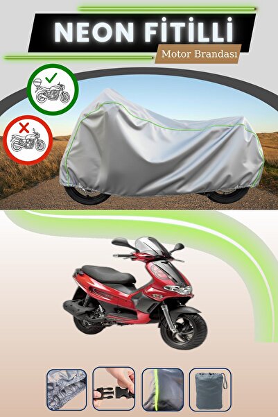 Cemku Shade حقيبة خلفية رمادية متوافقة مع نيون فايتيل جيليرا رانر 180، قماش متوافق مع الدراجات النارية