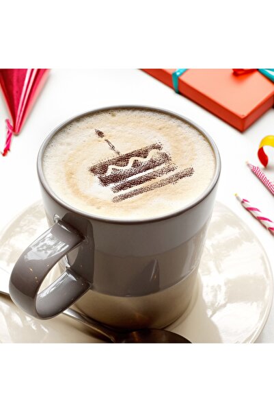 Maxrom Set 14 sabloane decorare cafea 31 si 7 cm 0.5mm Zi de naștere model MX...