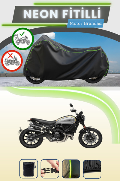 Cemku Shade حقيبة خلفية سوداء متوافقة مع نيون فايتل دوكاتي سكرامبلر 1100 برو ...