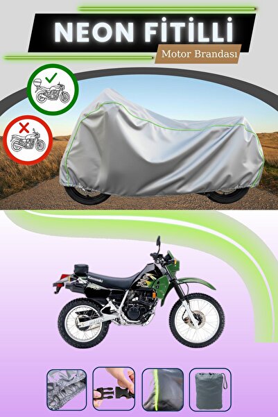 Cemku Shade حقيبة خلفية رمادية متوافقة مع قماش نيون فليتلي كاواساكي KLR 250 ا...