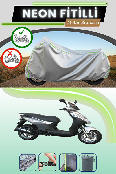 Cemku Shade حقيبة خلفية رمادية متوافقة مع قماش نيون فليتلي SYM Symply 125 الم...