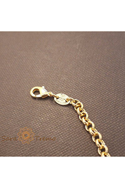 SaraTremo Flora bracelet – 18K gold plated, 18 cm, flowers and leaves, Brazil