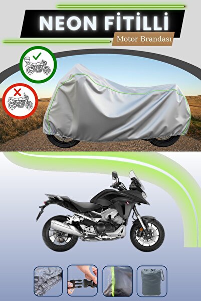Cemku Shade حقيبة خلفية رمادية متوافقة مع قماش نيون فايبر هوندا VFR 800 X كرو...