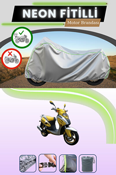 Cemku Shade حقيبة خلفية رمادية متوافقة مع قماش نيون فايتل مونديال 125 RR المت...