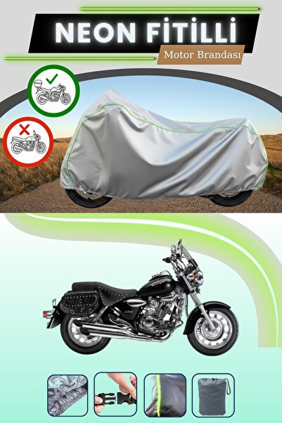 Cemku Shade حقيبة خلفية رمادية متوافقة مع قماش نيون فيتيل كوبا سوبرلايت 150 المتوافق مع الدراجات النارية