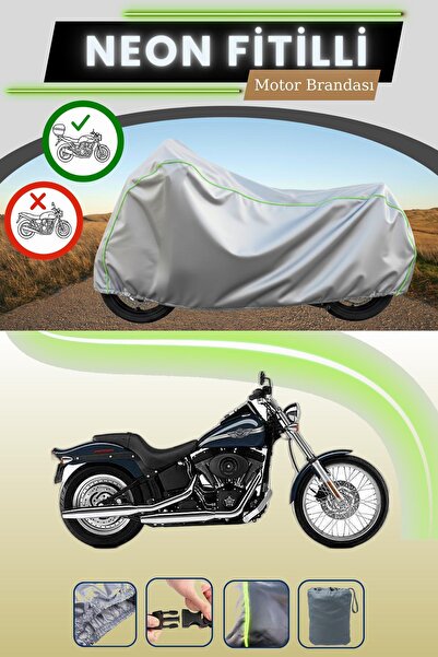 Cemku Shade حقيبة خلفية رمادية متوافقة مع حقيبة نيون متوافقة مع هارلي ديفيدسون سوفتيل نايت ترين FXSTBI