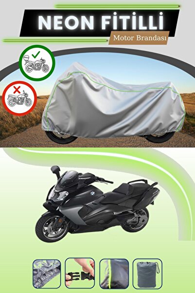 Cemku Shade حقيبة خلفية رمادية متوافقة مع قماش نيون فليتلي BMW C 650 GT المتو...