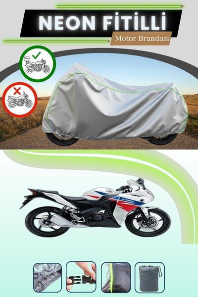 Cemku Shade حقيبة خلفية رمادية متوافقة مع قماش نيون فليتلي هوندا CBR 125 R ال...