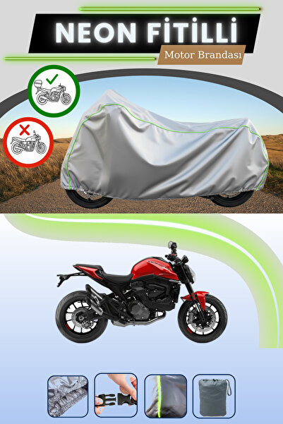 Cemku Shade حقيبة خلفية رمادية نيون قماش مجدّل متوافقة مع دراجة دوكاتي مونستر...