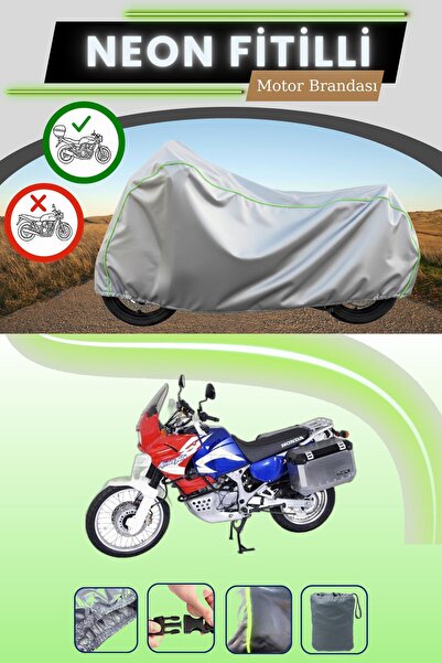 Cemku Shade حقيبة خلفية رمادية متوافقة مع قماش نيون فايبر هوندا XRV 750 أفريك...